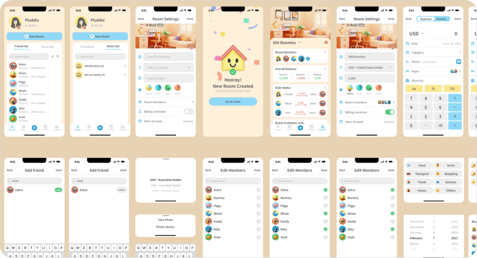 Room Share App UI Kit preview 3