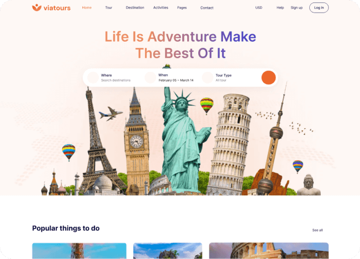 Travel Website Template preview 2