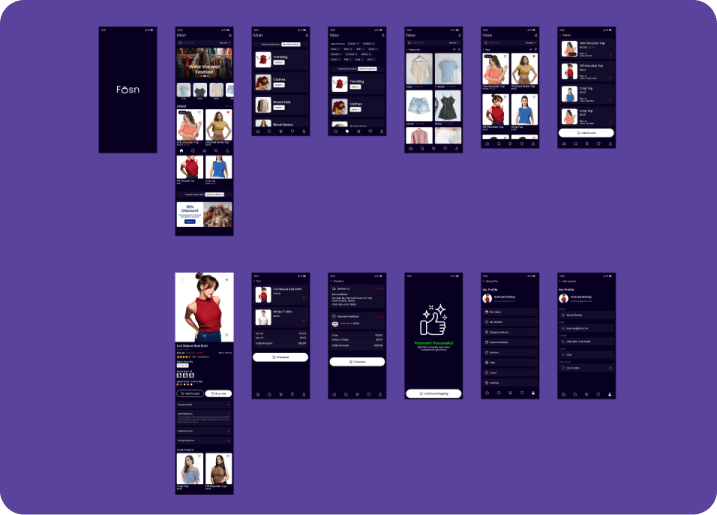 Dark Theme Fashion App preview 2