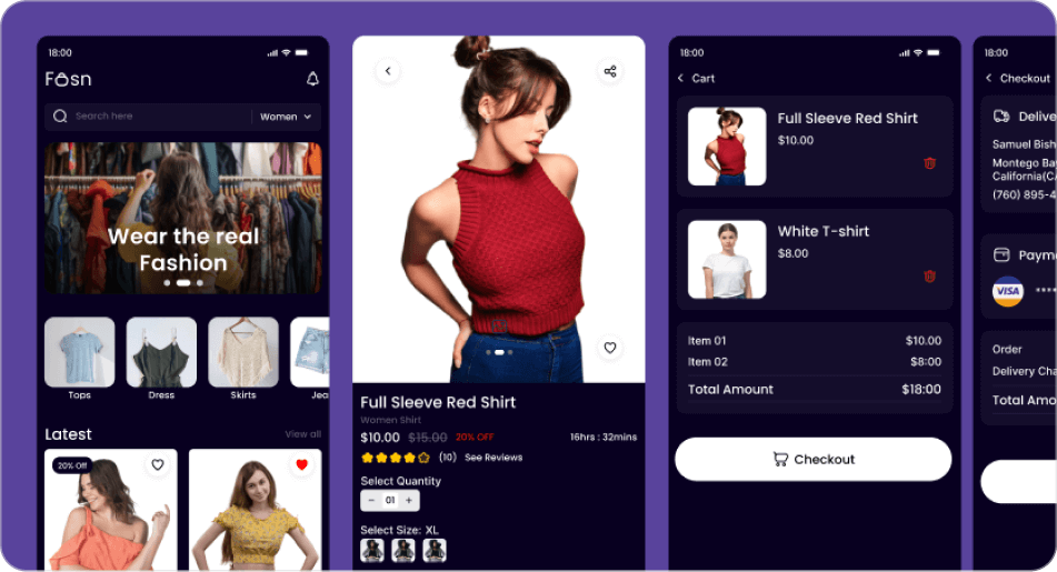 Dark Theme Fashion App preview 3