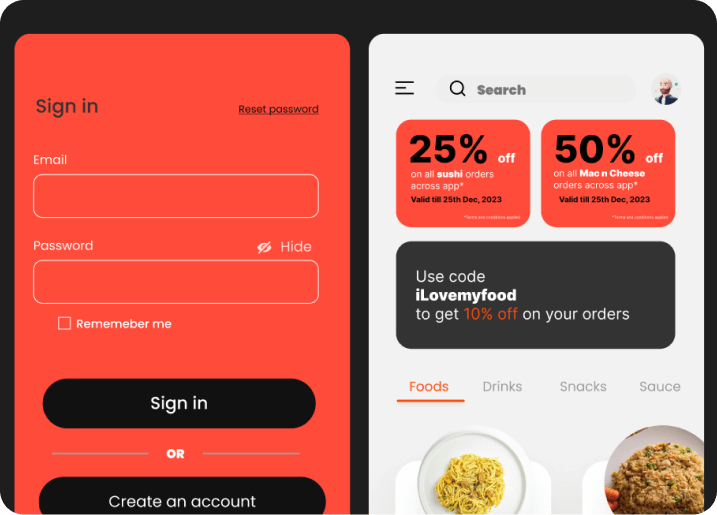 Cute Food App Template preview 2
