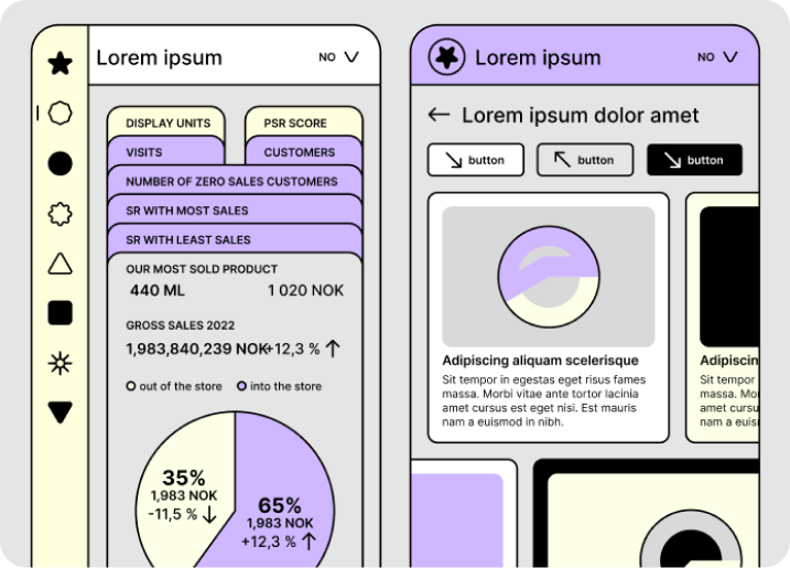 Brutalist Mobile Wireframe Template preview 2