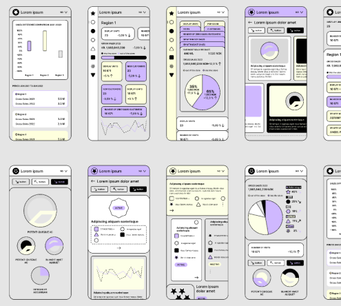 Brutalist Mobile Wireframe Template
