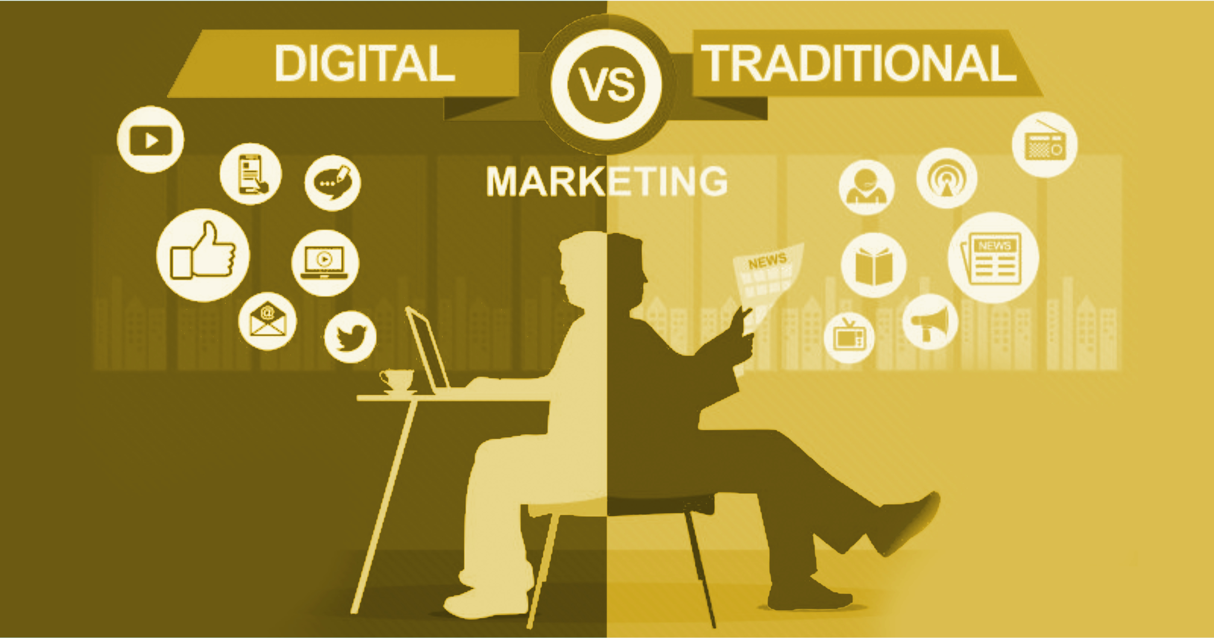 traditional marketing and digital marketing by Socialectric Web Design