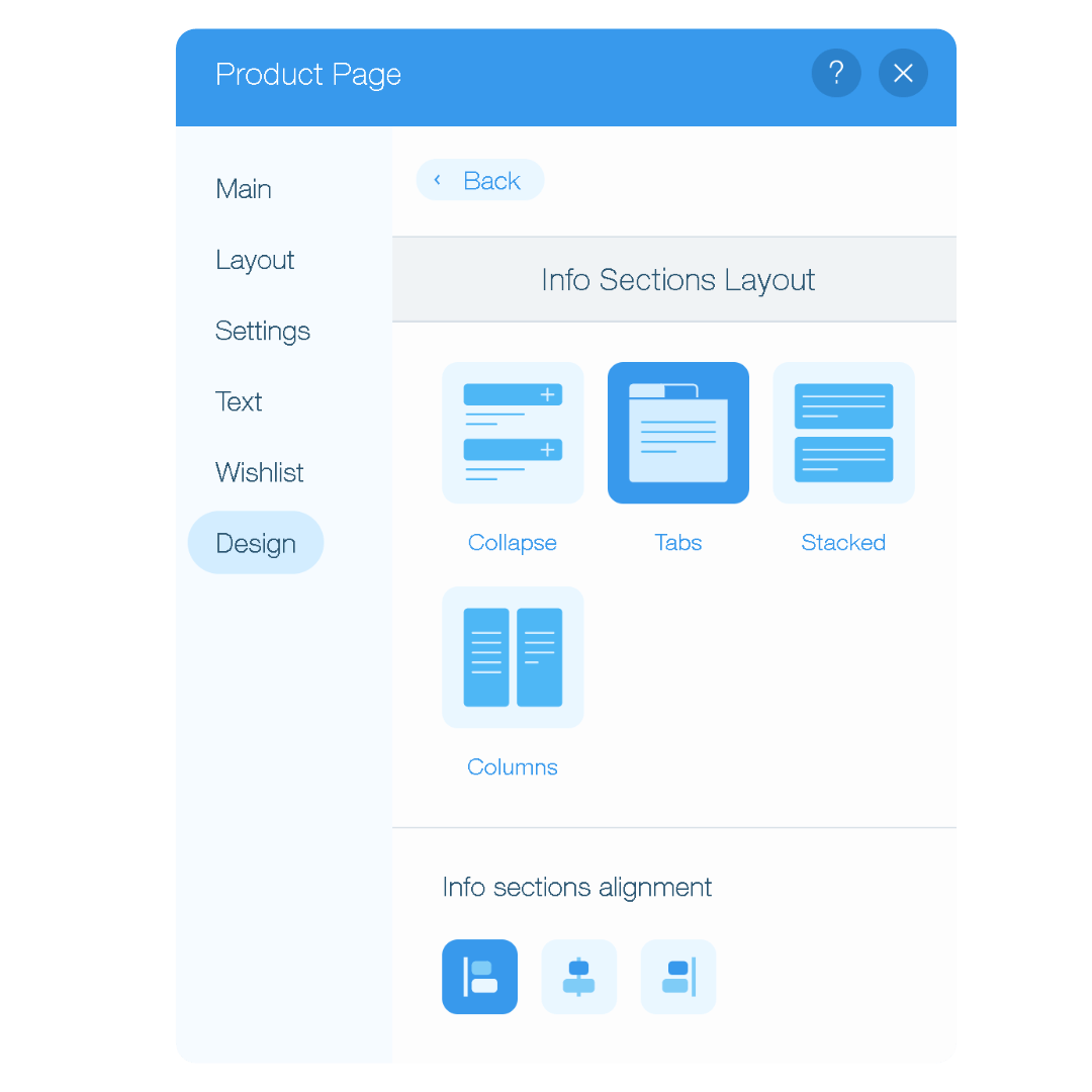 Product Page Info Sections Layout
