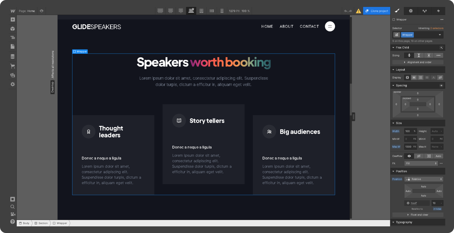 Webflow-provide-designer-to-customize-element-with-plenty-options-to-adjust