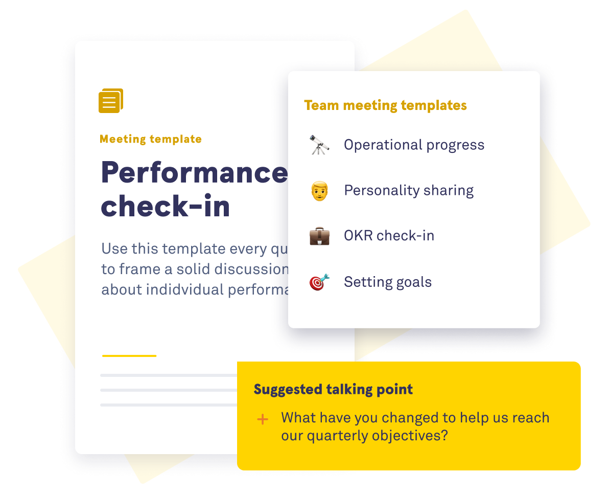 Illustration of performance check-ins on the Saberr platform