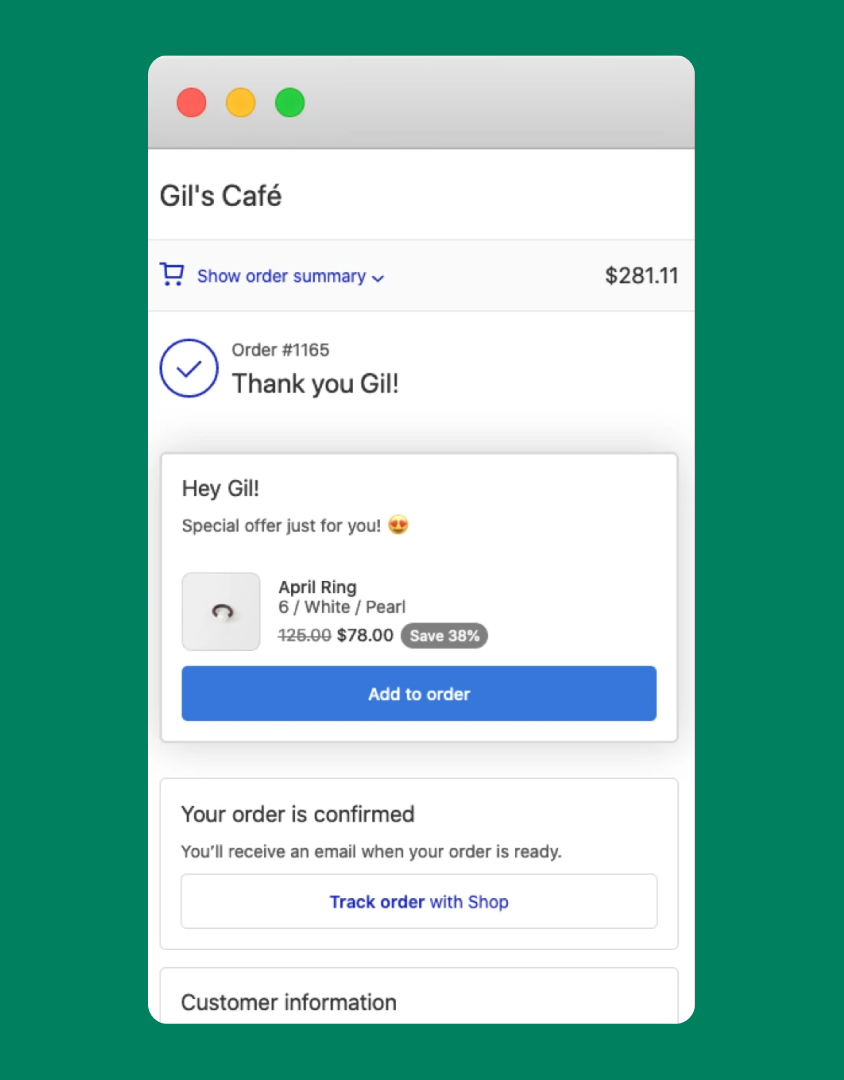 Thank you page offer by Checkout Promotions