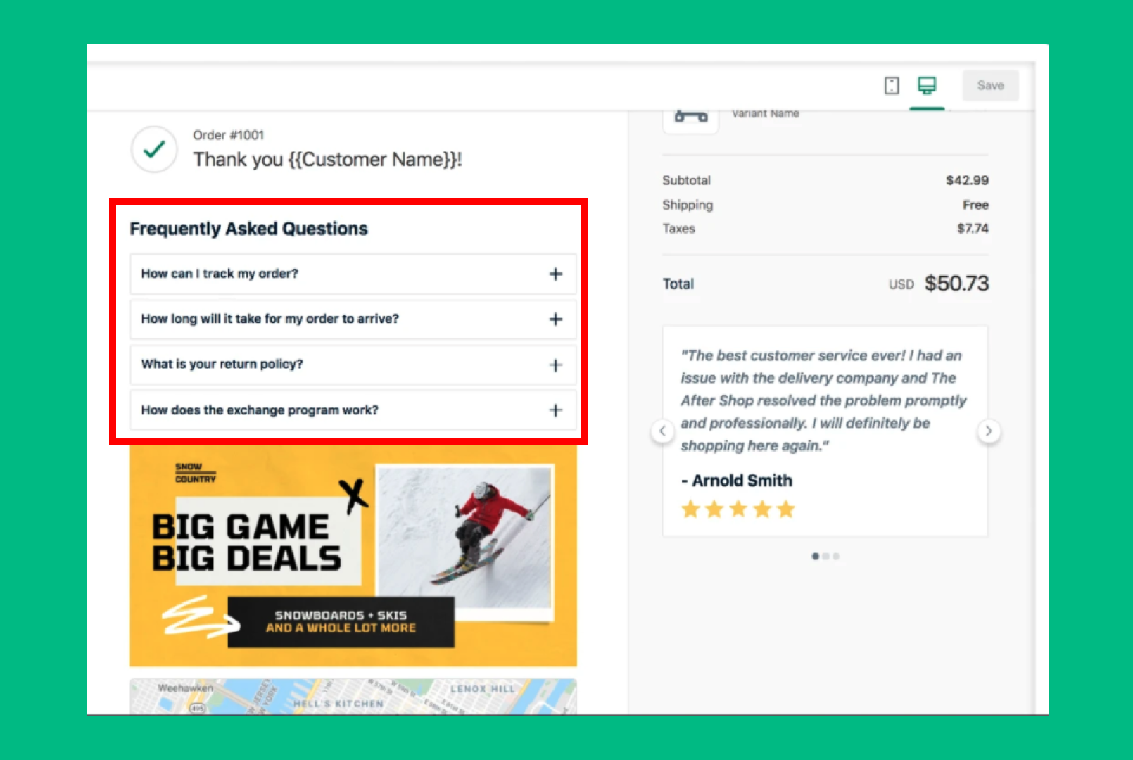Thank you page upsell by Aftersell