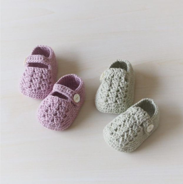 Natural Knit Ecru オーガニックコットンで編むベビーシューズ Kamon かしわインフォメーションセンター