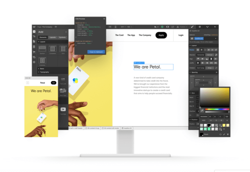 Interface d'utilisateur des fonctionnalités de Webflo