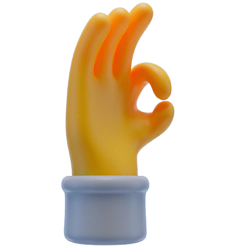 Icone main avec doigts symbole parfait