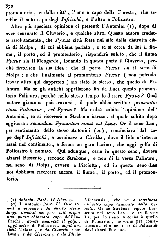 Romanelli, su Bussento e Molpa, p. 370