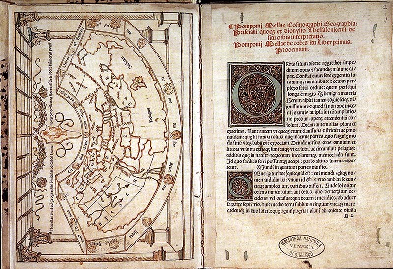 Pomponio Mela mappamondo xilografia veneziana 1482