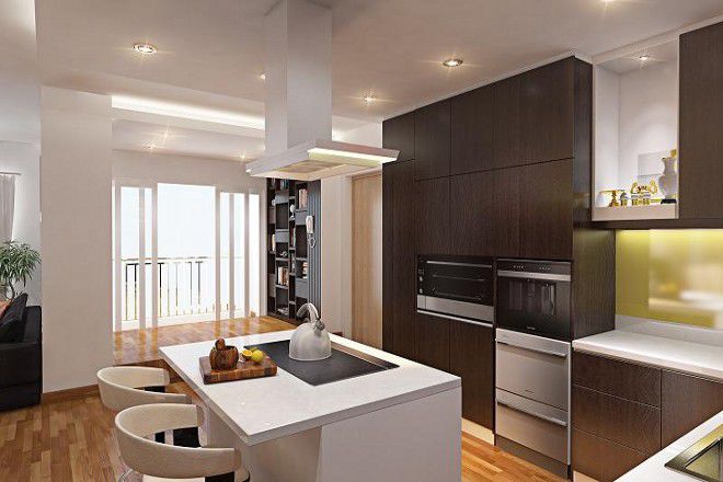 Phòng bếp thiết kế tại khu vực trung tâm
