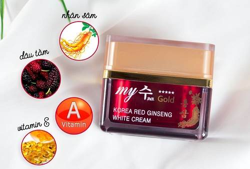 thành phần của kem dưỡng da hồng sâm my gold
