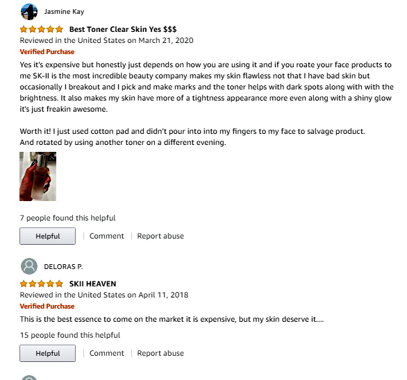review nước thần skii nhật bản trên amazon