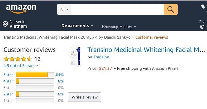 mat na transino whitening facial mask 6