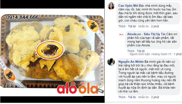 review nấm thượng hoàng hàn quốc trên web aloola