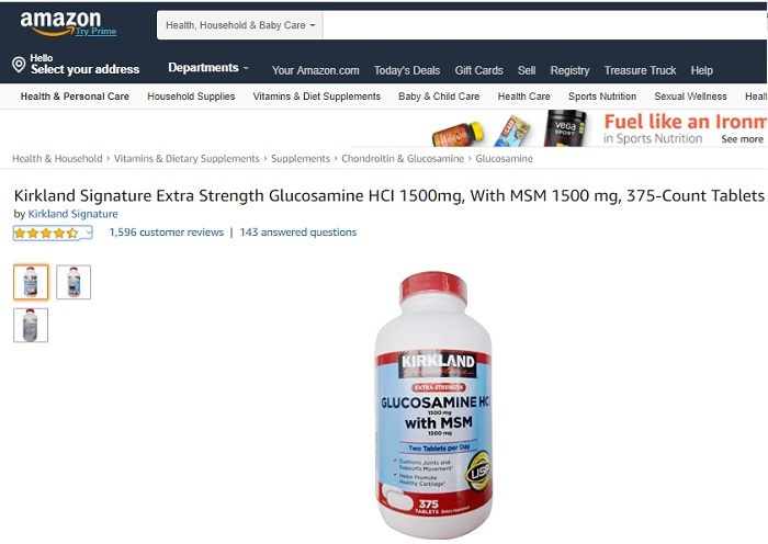 Viên uống kirkland glucosamine hcl 1500mg with msm 1500mg review