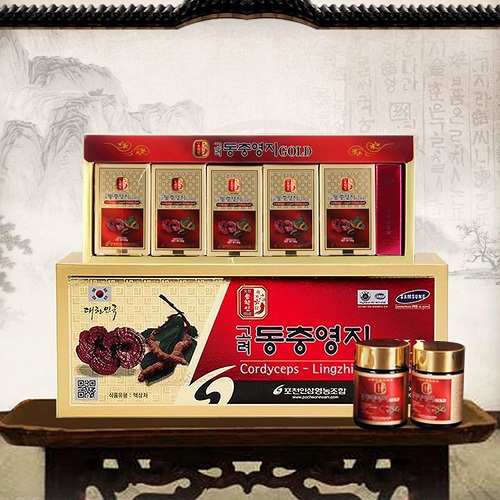 cao linh chi đông trùng hạ thảo hộp 5 lọ 50g