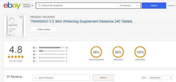 viên uống transino whitening 240 viên