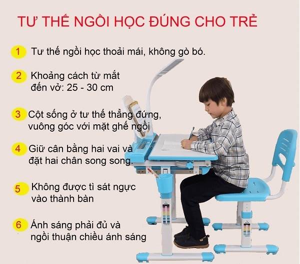 Tư thế ngồi học và làm việc đúng khoa học