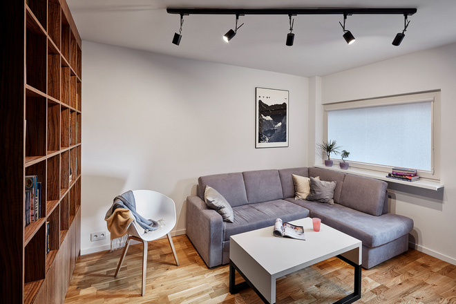bộ ghế sopha trong căn hộ 40m2