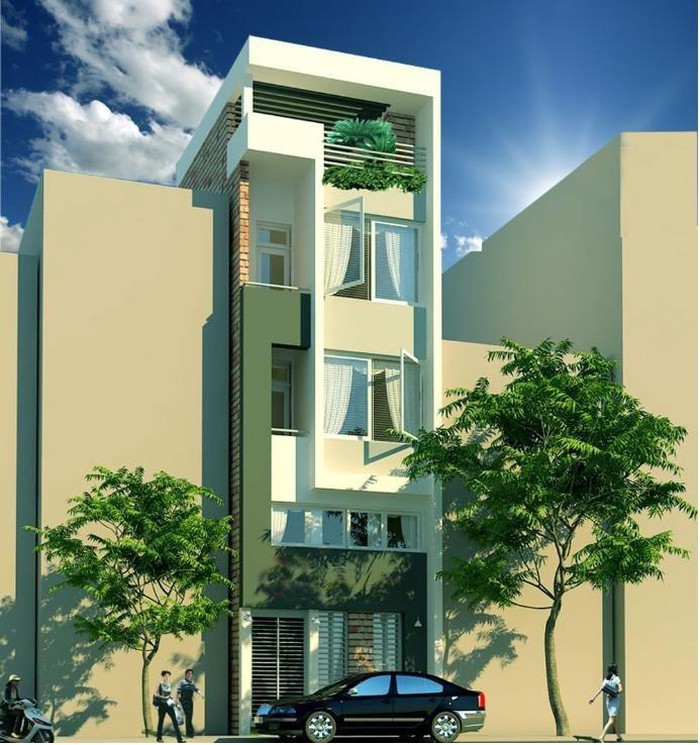 thiết kế nhà phố 4 tầng đẹp