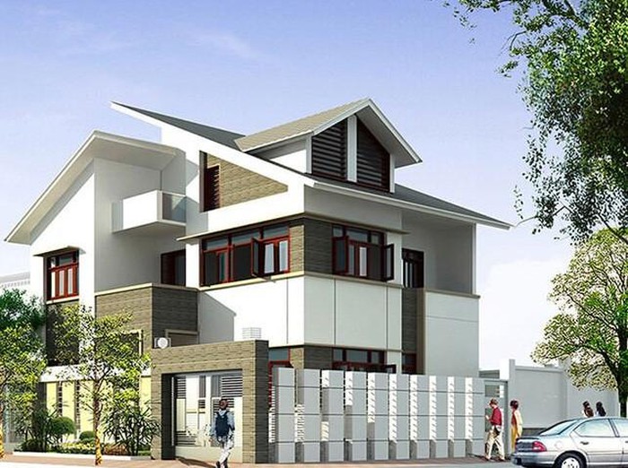 nhà mái lệch ấn tượng
