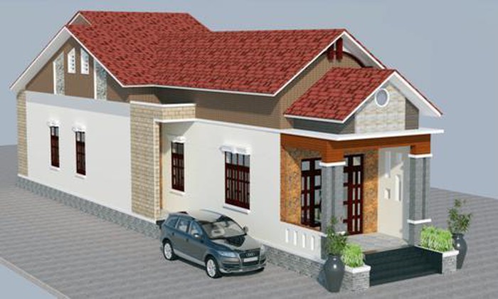 nhà cấp 4 mái Thái rộng 100m2