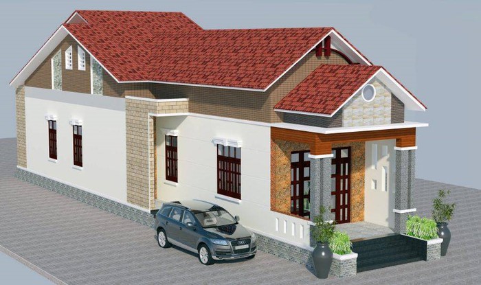 mẫu nhà cấp 4 thoáng đẹp