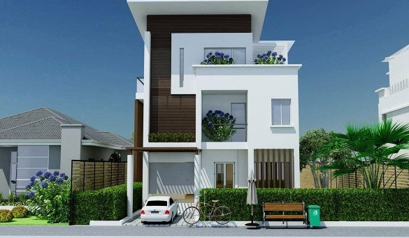biệt thự dạng mái lệch