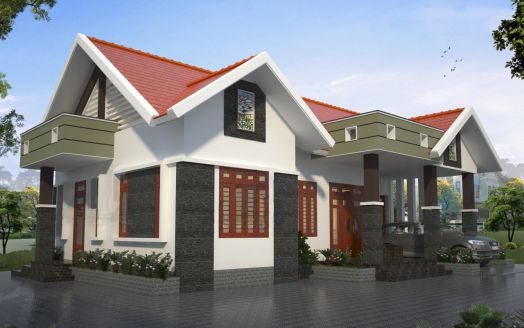 Mẫu nhà cấp 4 này là sự kết hợp hài hòa giữa hiện đại và truyền thống.