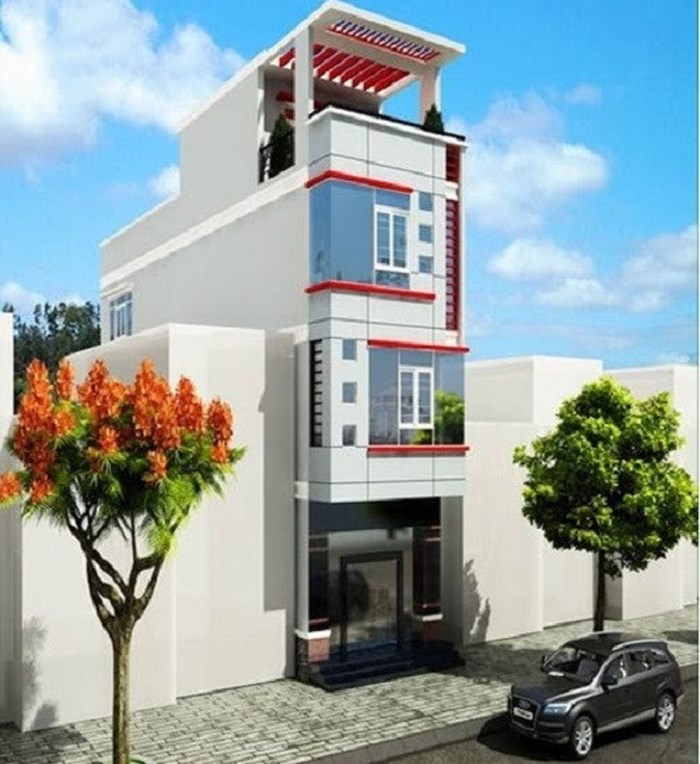 điểm nhấn sinh động cho mẫu nhà phố 4 tầng