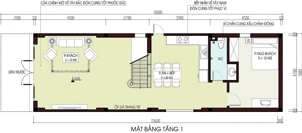 mặt bằng tầng 1