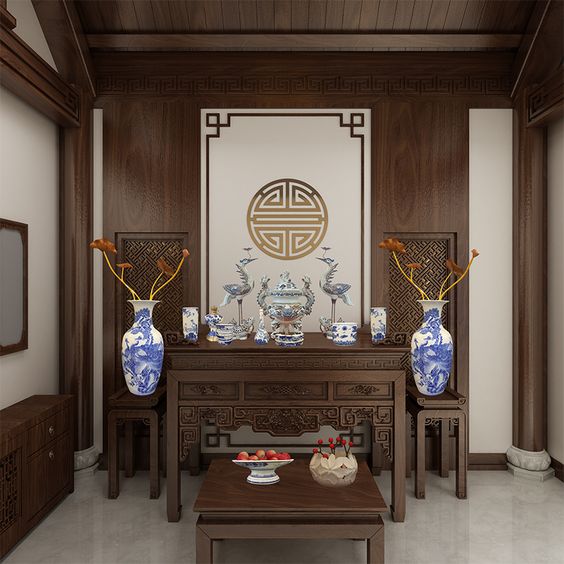 Không gian thờ cúng nghiêm trang