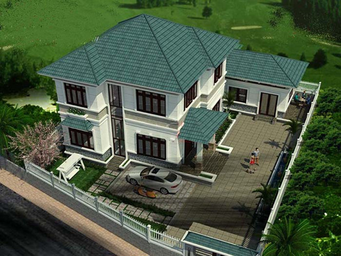 nhà vuông mái Thái đẹp
