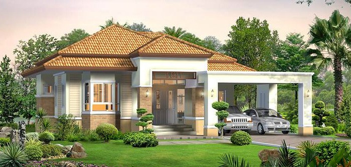 Biệt thự vườn một trệt, một lửng nhỏ xinh