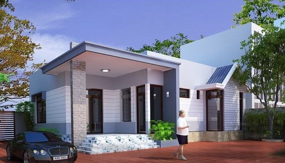 nhà mái bằng 1 tầng ở nông thôn