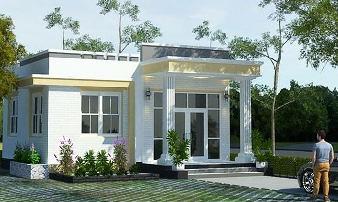 mẫu nhà mái bằng đẹp