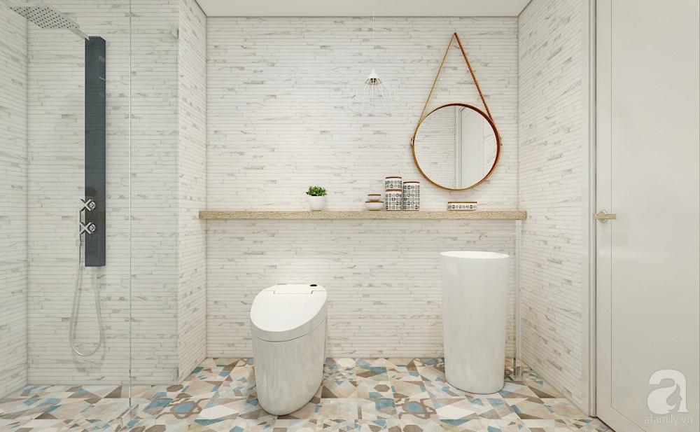 WC nhỏ với hai khu khô - ướt tách biệt.
