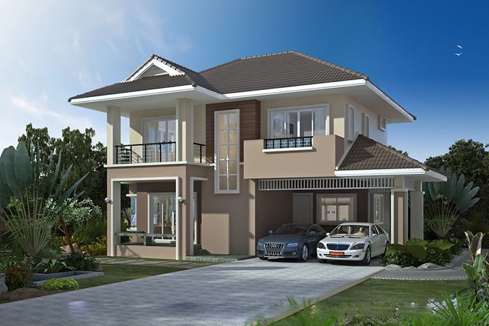 mẫu biệt thự mini 2 tầng
