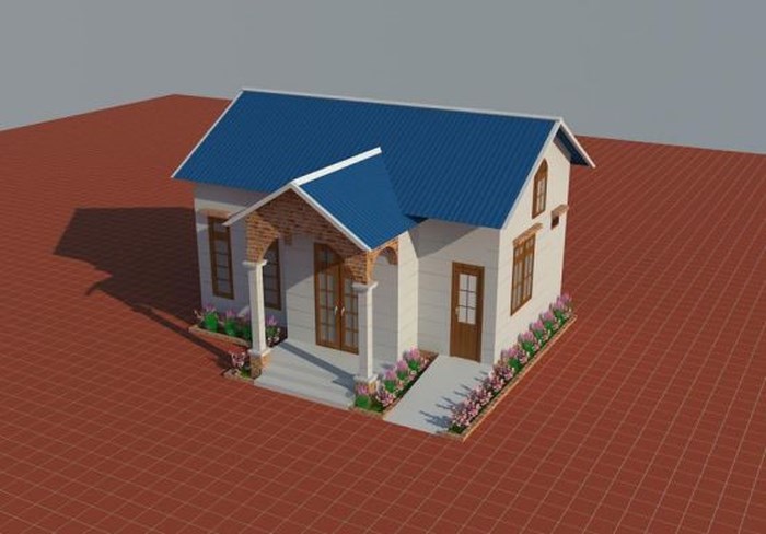 Nhà cấp 4 nhỏ xinh gồm nhiều khung cửa sổ