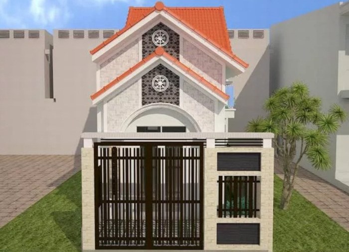 Mẫu nhà phố nhỏ gọn gồm 2 phòng ngủ