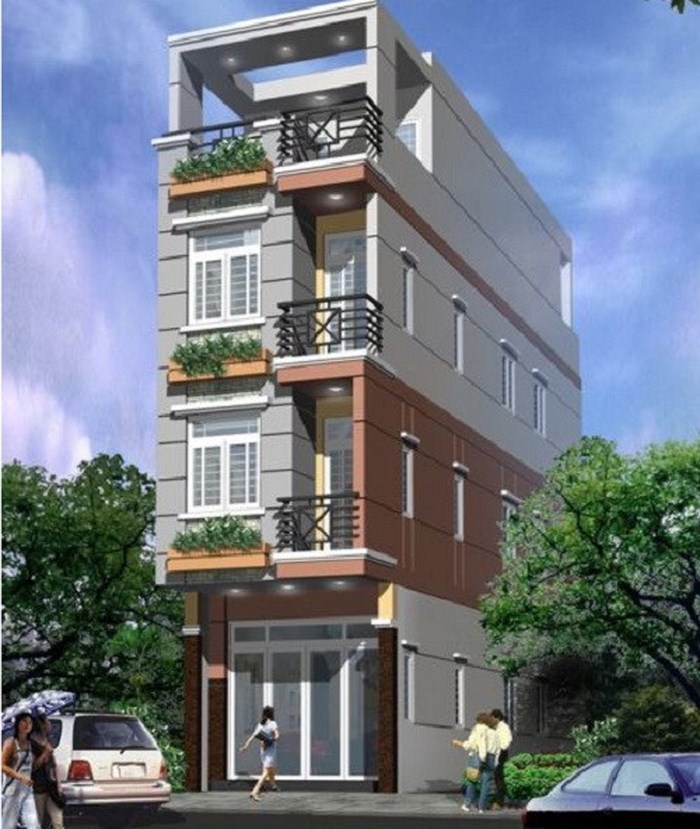 mẫu nhà ống 50m2 sang trọng, bề thế