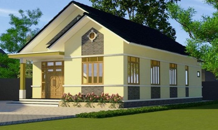 nhà cấp 4 mái Thái đơn giản