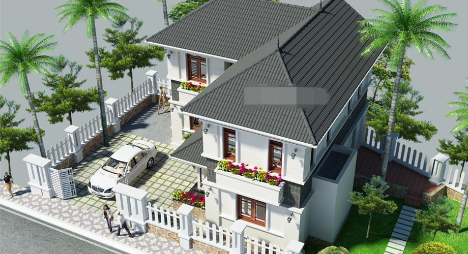 Mẫu nhà vườn kiểu Pháp