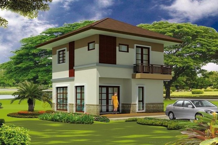 Mẫu nhà mái Thái 2 tầng có thiết kế hiện đại