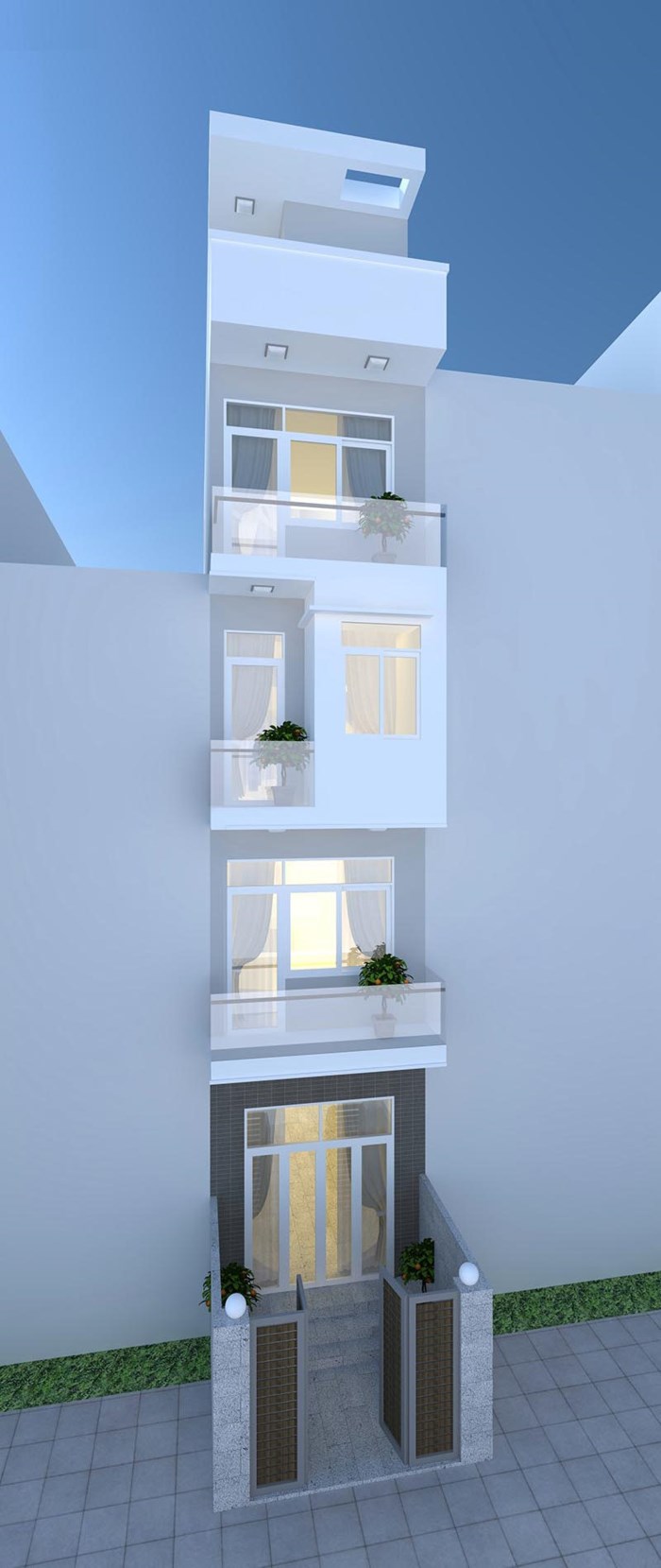 Mẫu nhà ống mặt tiền 3m
